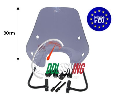 WINDSCHERM LAAG + BEV. SET (MADE IN EU) MOD. ORIG ZIP2000 30CM SMOKE