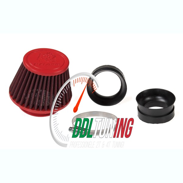 POWERFILTER E18 KORT 42/ 50/ 58.5MM ROOD/ ZWART MALOSSI 0417232