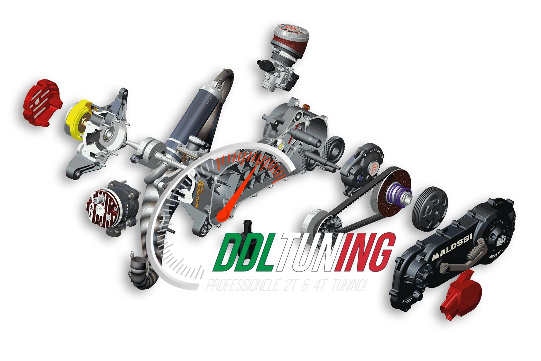 RC-ONE 94CC PIAGGIO COMPLETE MOTOR (WIEL 10) - NIET GEMONTEERD