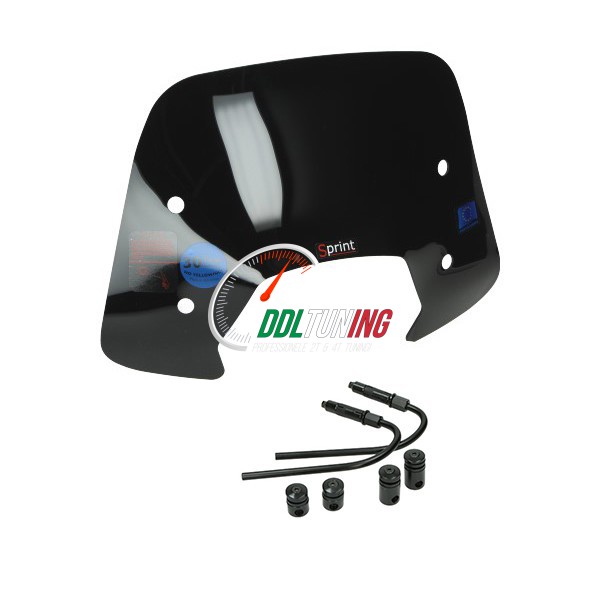 WINDSCHERM + BEV. SET LAAG (MADE IN EU) SPRINT ZWART GLANS