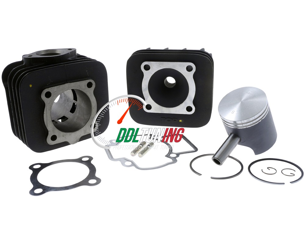 CILINDER + KOP PIAGGIO 2T AC 48MM TOP PERFORMANCES BLACK TROPHY