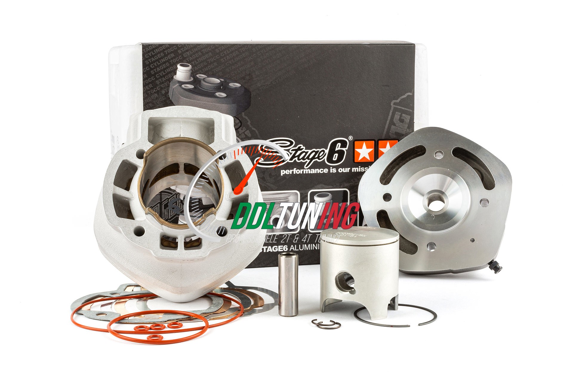 CILINDER + KOP 70CC PIAGGIO 2T LC 47.6MM STAGE6 MK2 RACING