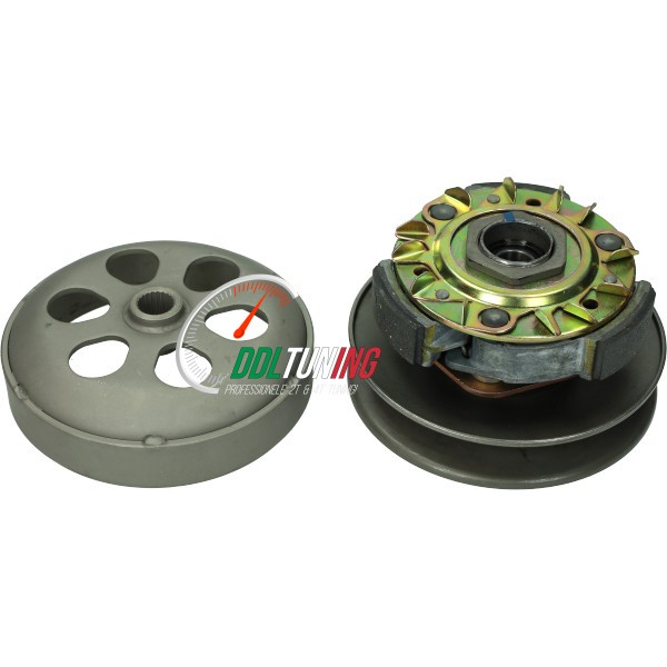 KOPPELING + HUIS COMPLEET GILERA RUNNER 180CC 2T DUBBEL GELAGERD/ RUNNER 200CC 4T